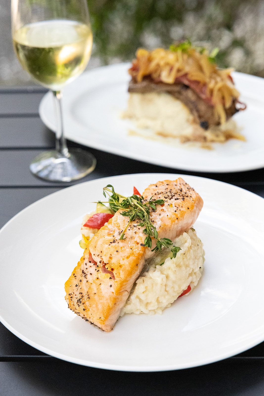 Grilled salmon at Vinea